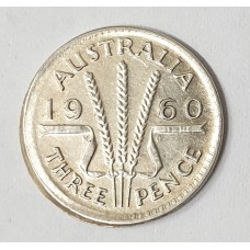 AUSTRALIA 1960 . THREEPENCE . ERROR . BROADSTRUCK